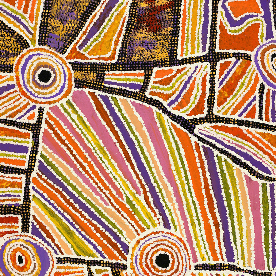 Aboriginal Artwork by Jennifer Mintaya Connelly Ward, Kungkarangkalpa (Seven Sisters Story), 91x61cm