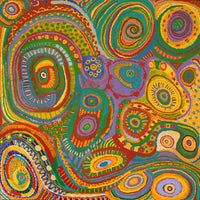 Aboriginal Artwork by Jennifer Mintaya Connelly Ward, Kungkarangkalpa (Seven Sisters Story), 105x105cm