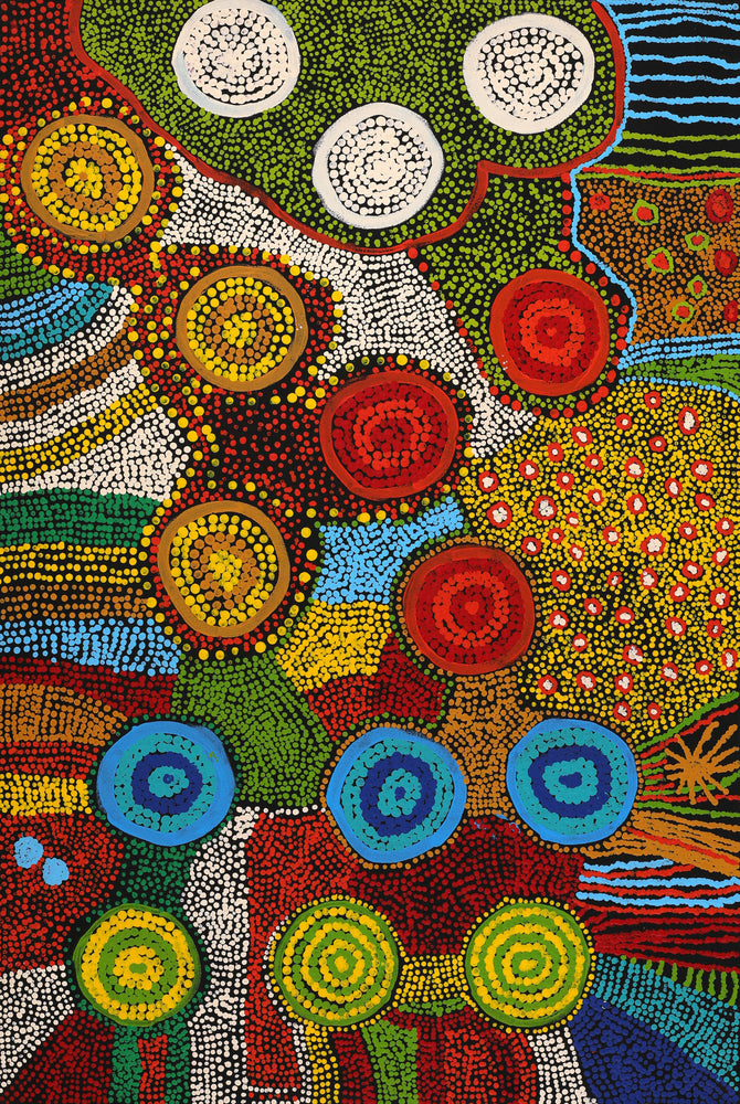 Aboriginal Artwork by Inawantji Jennifer Forbes, Minyma Kutjara, 91x61cm
