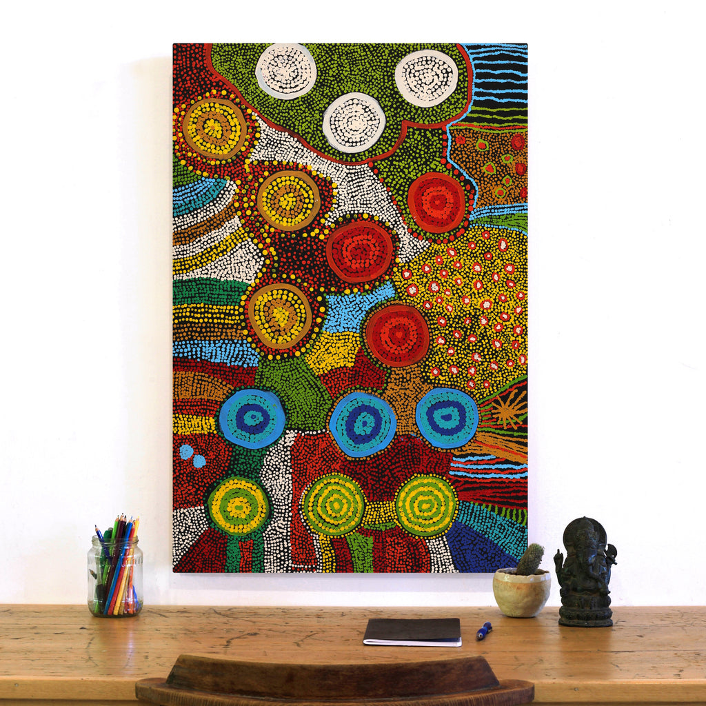 Aboriginal Art by Inawantji Jennifer Forbes, Minyma Kutjara, 91x61cm - ART ARK®