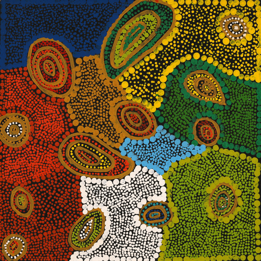 Aboriginal Artwork by Jennifer Forbes, Minyma Kutjara, 51x51cm