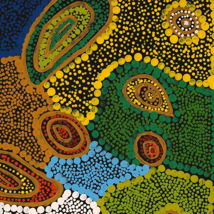 Aboriginal Artwork by Jennifer Forbes, Minyma Kutjara, 51x51cm