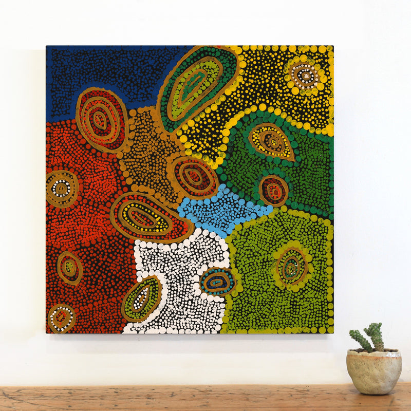 Aboriginal Artwork by Jennifer Forbes, Minyma Kutjara, 51x51cm