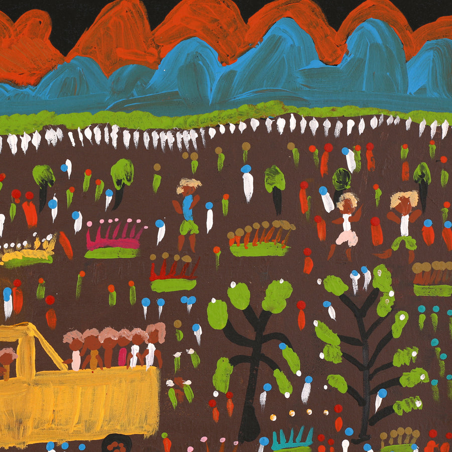 Aboriginal Artwork by Jennifer Forbes, Bush trip to my homelands, 45x30cm