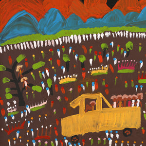 Aboriginal Artwork by Jennifer Forbes, Bush trip to my homelands, 45x30cm - ART ARK®