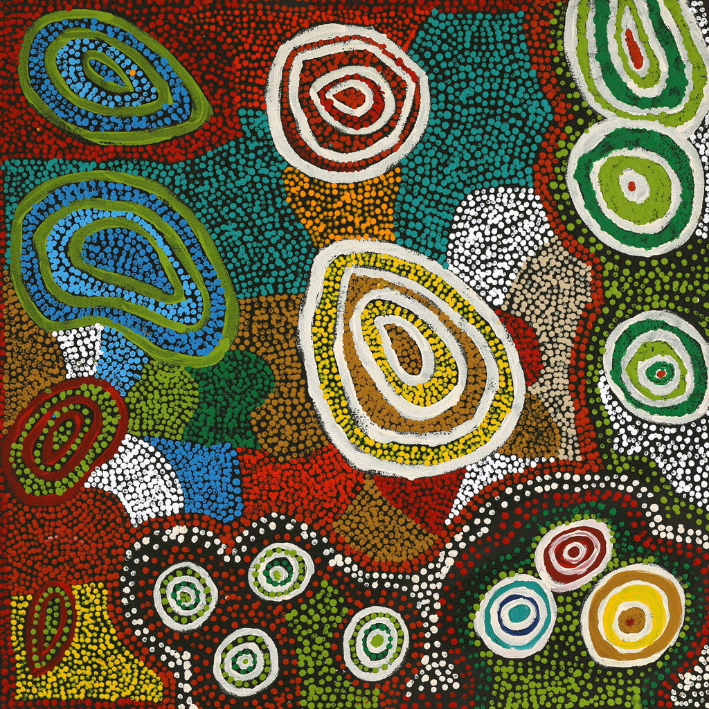 Aboriginal Artwork by Jennifer Forbes, Minyma Kutjara, 56x56cm