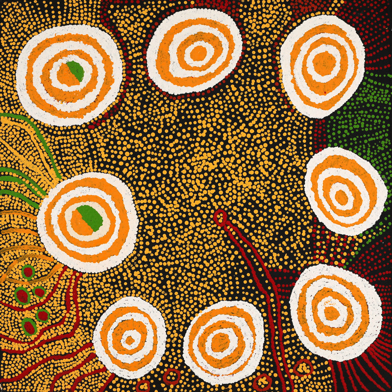 Aboriginal Artwork by Inawantji Jennifer Forbes, Minyma Tjukurpa, 56x56cm