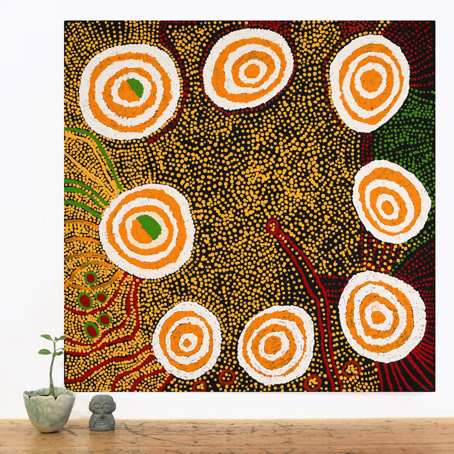Aboriginal Artwork by Inawantji Jennifer Forbes, Minyma Tjukurpa, 56x56cm