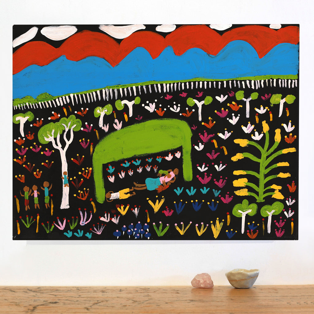Aboriginal Artwork by Jennifer Forbes, Bush trip to my homelands, 61x46cm - ART ARK®