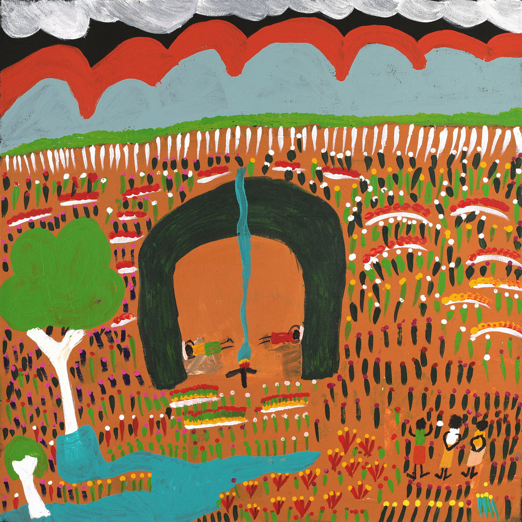 Aboriginal Art by Jennifer Forbes, Bush trip to my homelands, 61x61cm - ART ARK®