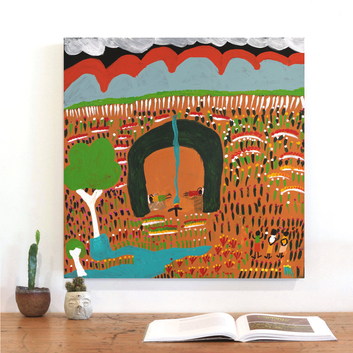Aboriginal Art by Jennifer Forbes, Bush trip to my homelands, 61x61cm - ART ARK®