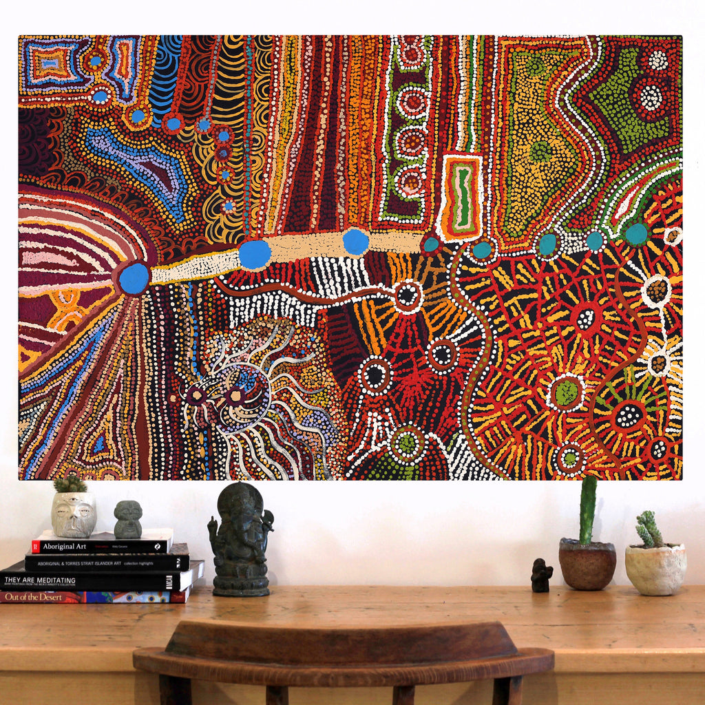 Aboriginal Art by Inawantji Jennifer Forbes, Minyma Kutjara, 91x61cm - ART ARK®