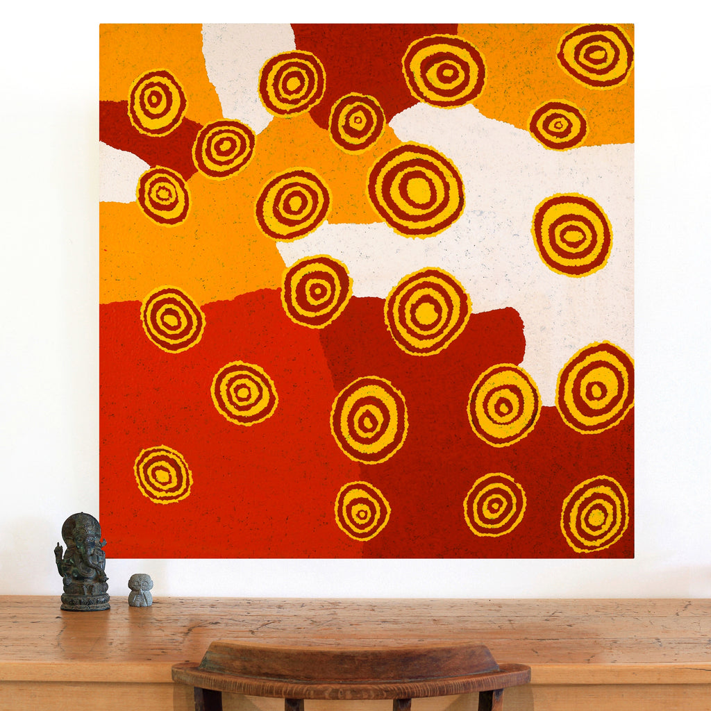 Aboriginal Art by Jennifer Forbes, Kungkarangkalpa (Seven Sisters Story), 91x91cm - ART ARK®