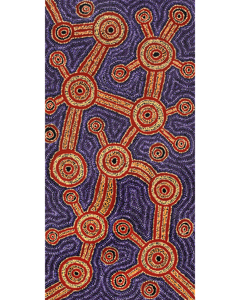 Aboriginal Artwork by Jennifer Kulyuru, Minyma Kutjara(near Ernabella), 122x61cm