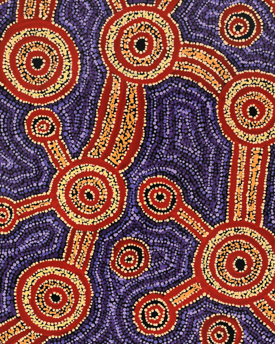 Aboriginal Artwork by Jennifer Kulyuru, Minyma Kutjara(near Ernabella), 122x61cm