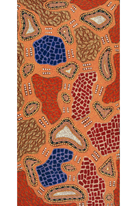 Aboriginal Artwork by Jennifer Napaljarri Lewis, Ngapa Jukurrpa (Water Dreaming) - Puyurru, 122x61cm