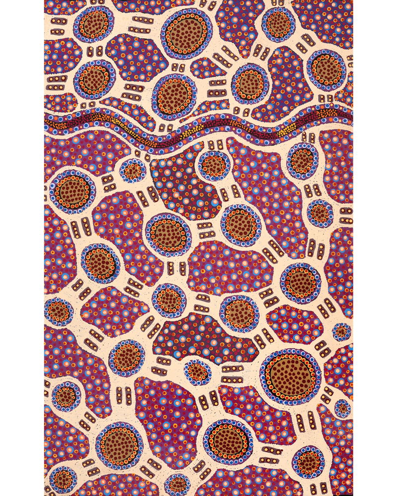 Aboriginal Artwork by Jennifer Napaljarri Lewis, Lukarrara Jukurrpa, 122x76cm