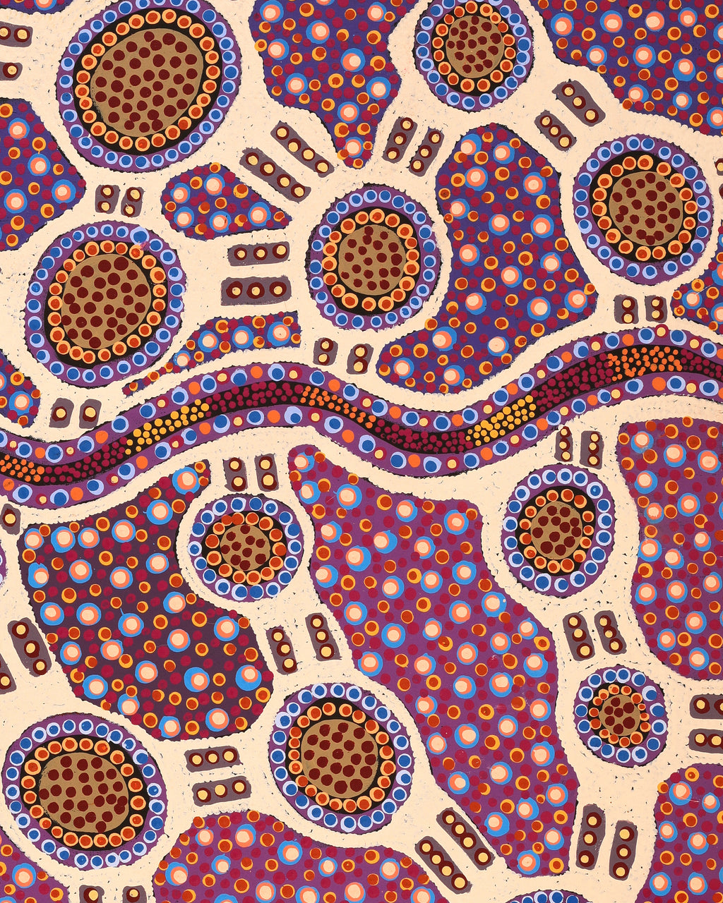 Aboriginal Artwork by Jennifer Napaljarri Lewis, Lukarrara Jukurrpa, 122x76cm