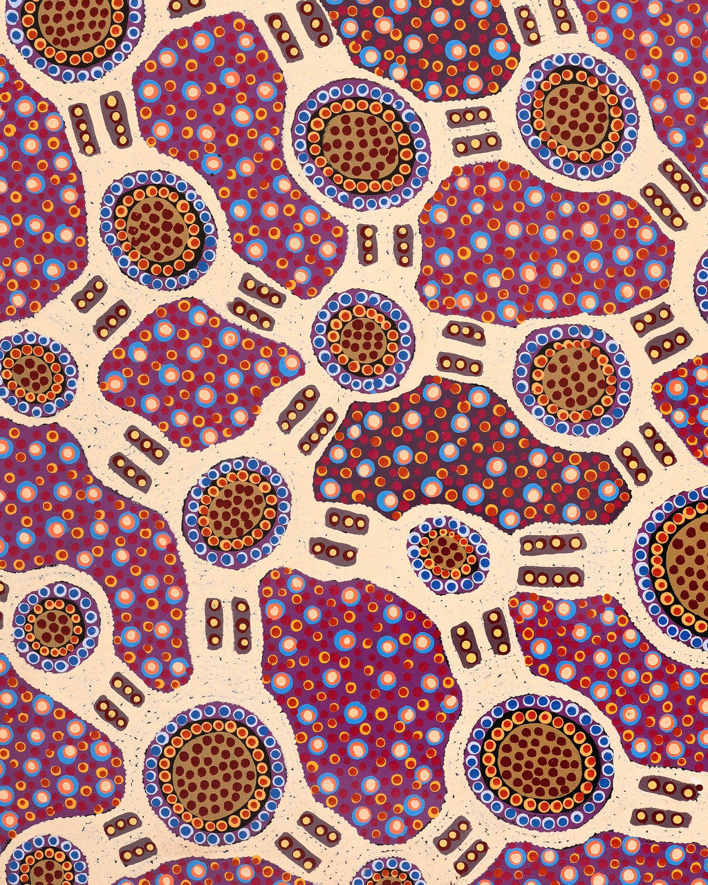 Aboriginal Artwork by Jennifer Napaljarri Lewis, Lukarrara Jukurrpa, 122x76cm