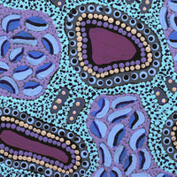 Aboriginal Artwork by Jennifer Napaljarri Lewis, Ngapa Jukurrpa (Water Dreaming) - Puyurru, 30x30cm