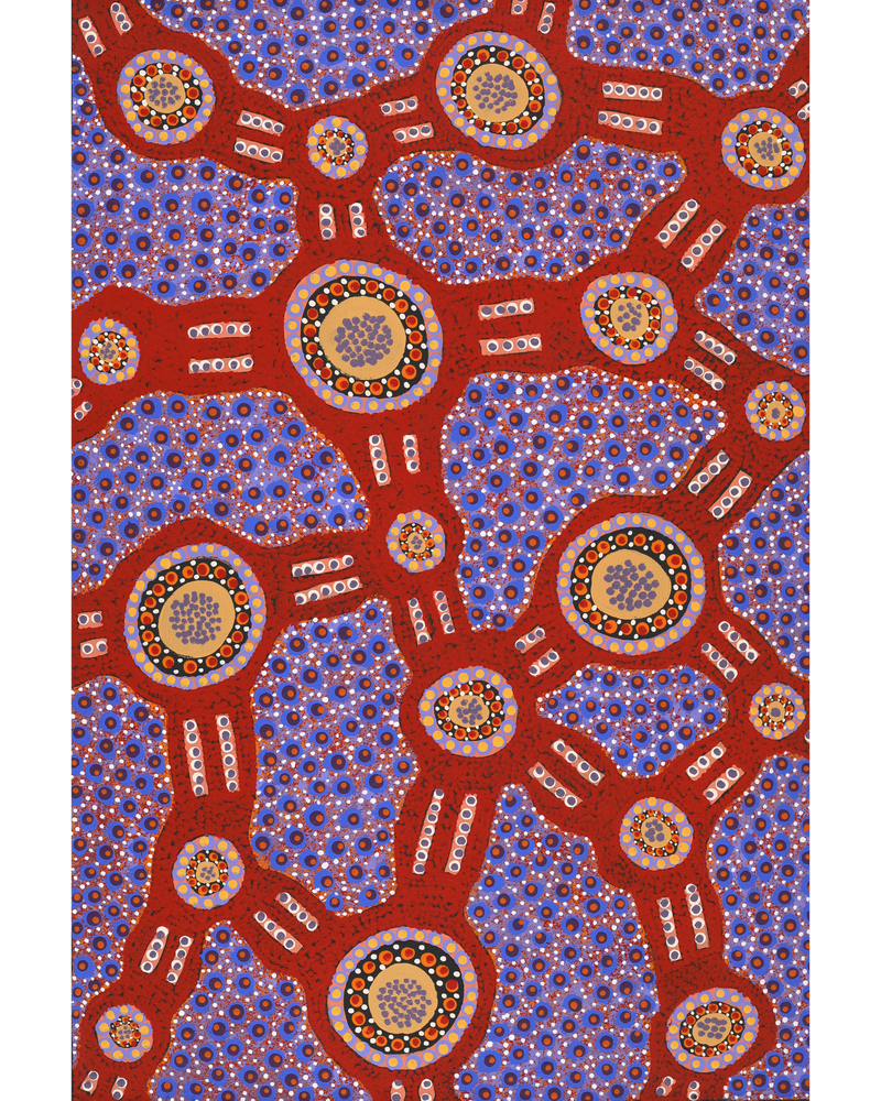 Aboriginal Artwork by Jennifer Napaljarri Lewis, Lukarrara Jukurrpa, 91x61cm