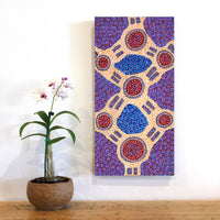 Aboriginal Artwork by Jennifer Napaljarri Lewis, Ngapa Jukurrpa (Water Dreaming) - Puyurru, 61x30cm