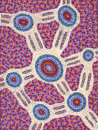 Aboriginal Artwork by Jennifer Napaljarri Lewis, Ngapa Jukurrpa (Water Dreaming) - Puyurru, 61x46cm