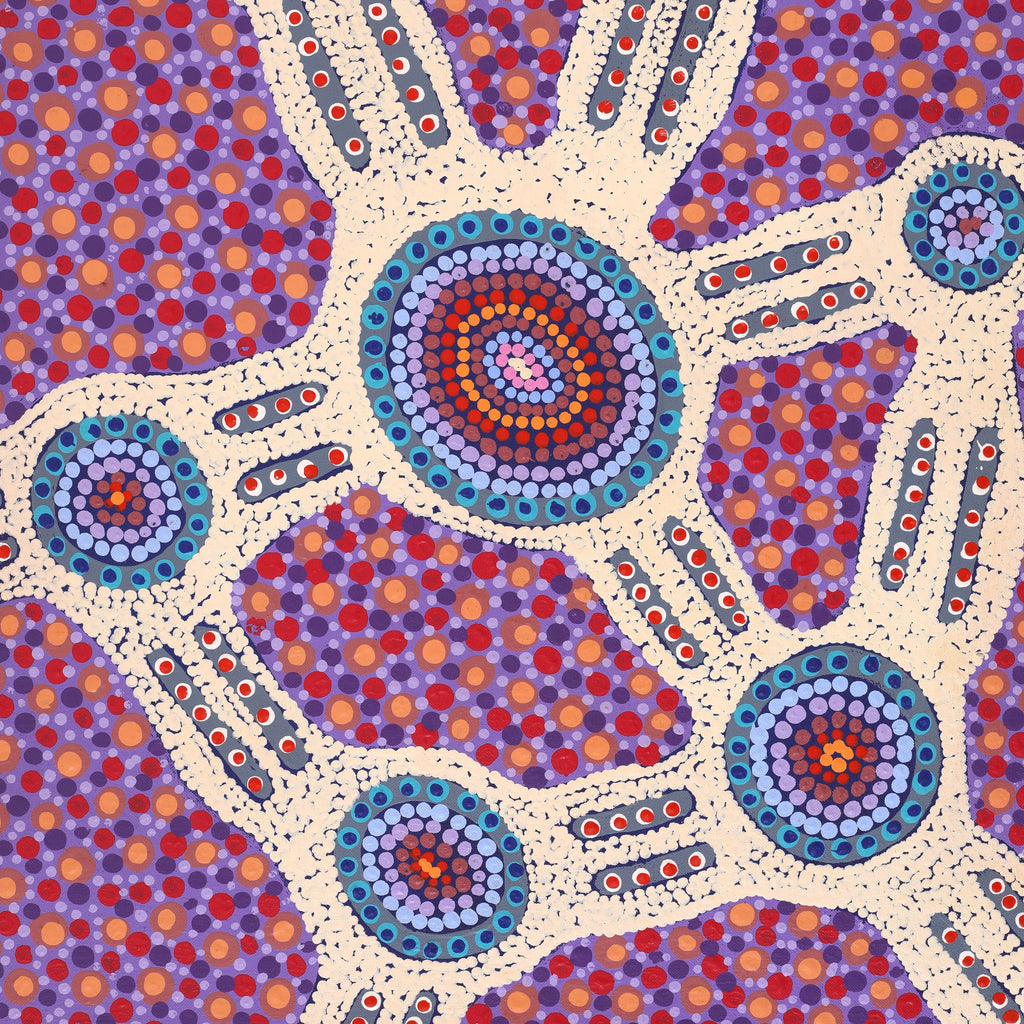 Aboriginal Artwork by Jennifer Napaljarri Lewis, Ngapa Jukurrpa (Water Dreaming) - Puyurru, 61x46cm