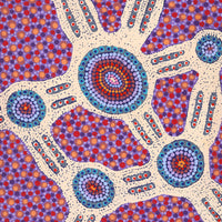 Aboriginal Artwork by Jennifer Napaljarri Lewis, Ngapa Jukurrpa (Water Dreaming) - Puyurru, 61x46cm