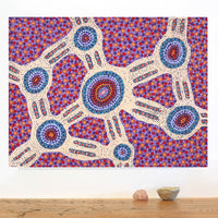 Aboriginal Artwork by Jennifer Napaljarri Lewis, Ngapa Jukurrpa (Water Dreaming) - Puyurru, 61x46cm