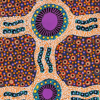 Aboriginal Artwork by Jennifer Napaljarri Lewis, Ngapa Jukurrpa (Water Dreaming) - Puyurru, 76x30cm