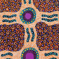 Aboriginal Artwork by Jennifer Napaljarri Lewis, Ngapa Jukurrpa (Water Dreaming) - Puyurru, 76x30cm