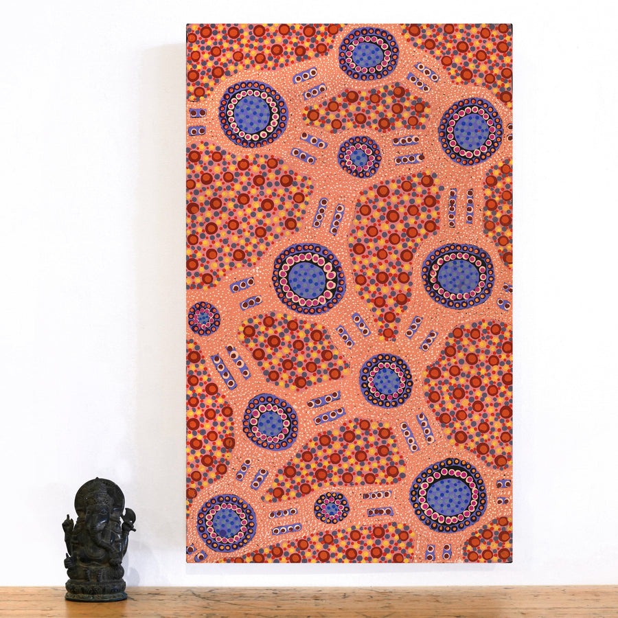 Aboriginal Artwork by Jennifer Napaljarri Lewis, Lukarrara Jukurrpa, 76x46cm