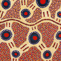 Aboriginal Artwork by Jennifer Napaljarri Lewis, Ngapa Jukurrpa (Water Dreaming) - Puyurru, 76x76cm