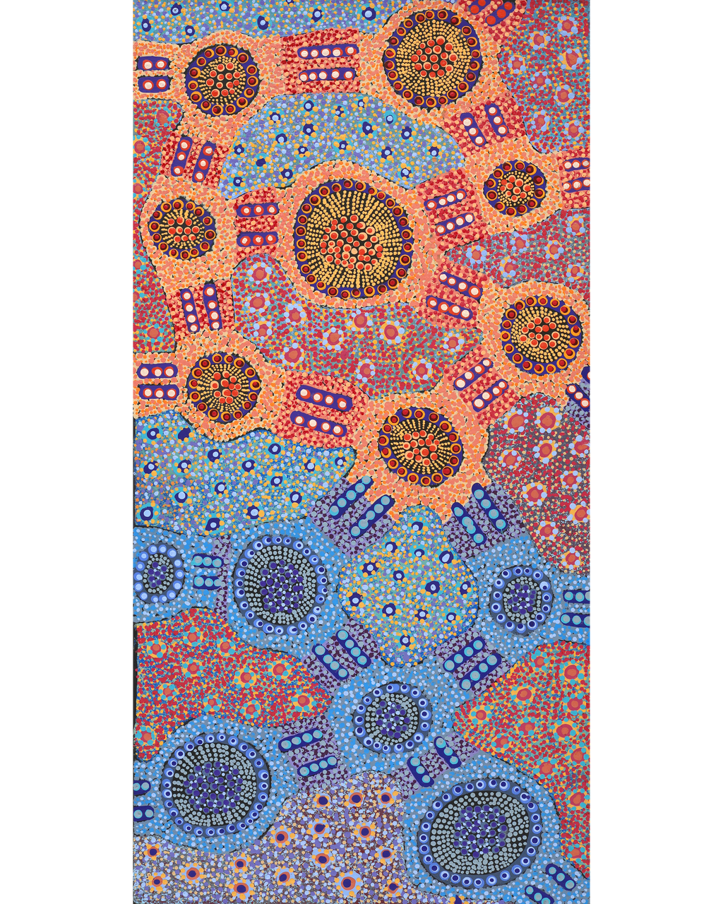 Aboriginal Artwork by Jennifer Napaljarri Lewis, Lukarrara Jukurrpa, 91x46cm