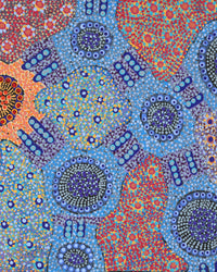 Aboriginal Artwork by Jennifer Napaljarri Lewis, Lukarrara Jukurrpa, 91x46cm