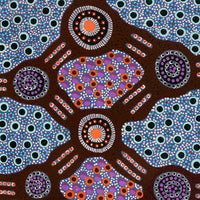 Aboriginal Artwork by Jennifer Napaljarri Lewis, Ngapa Jukurrpa (Water Dreaming) - Puyurru, 91x46cm