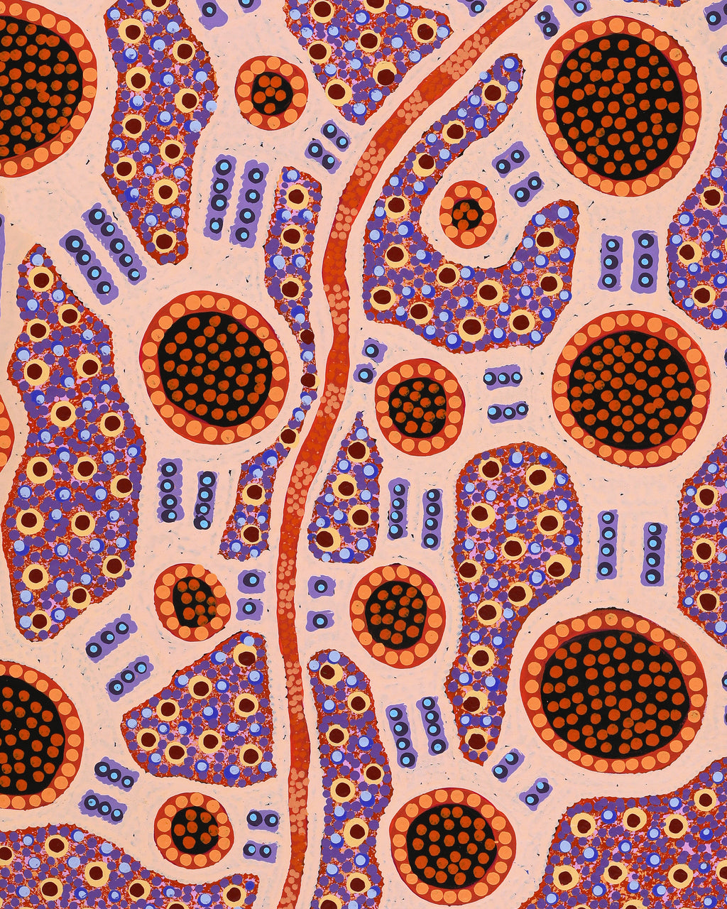 Aboriginal Artwork by Jennifer Napaljarri Lewis, Lukarrara Jukurrpa, 91x61cm
