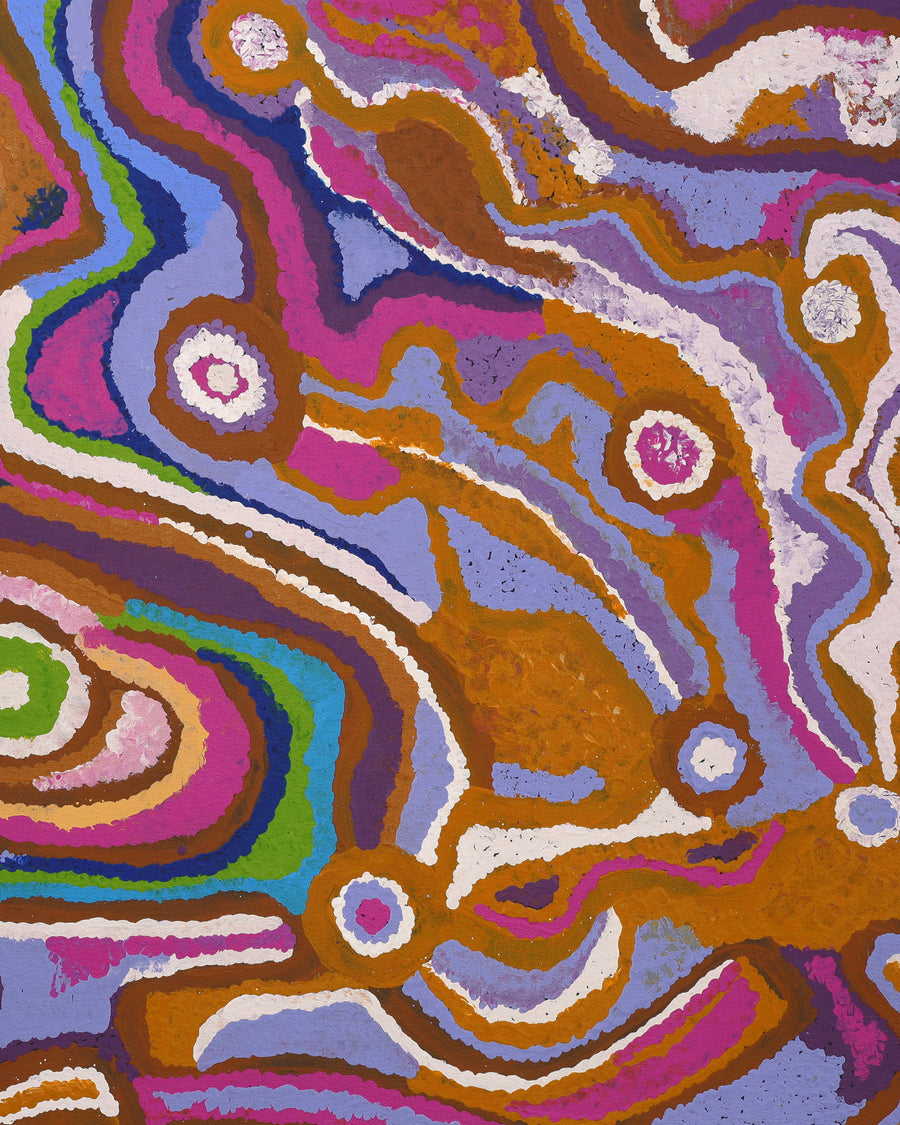 Aboriginal Artwork by Jennifer Mintaya Connelly Ward, Kungkarangkalpa (Seven Sisters Story), 91x61cm