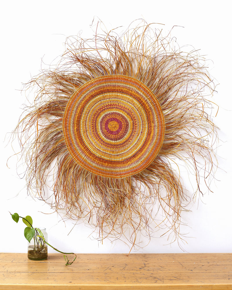 Aboriginal Artwork by Jennifer Prudence, Woven Mat, 130cm