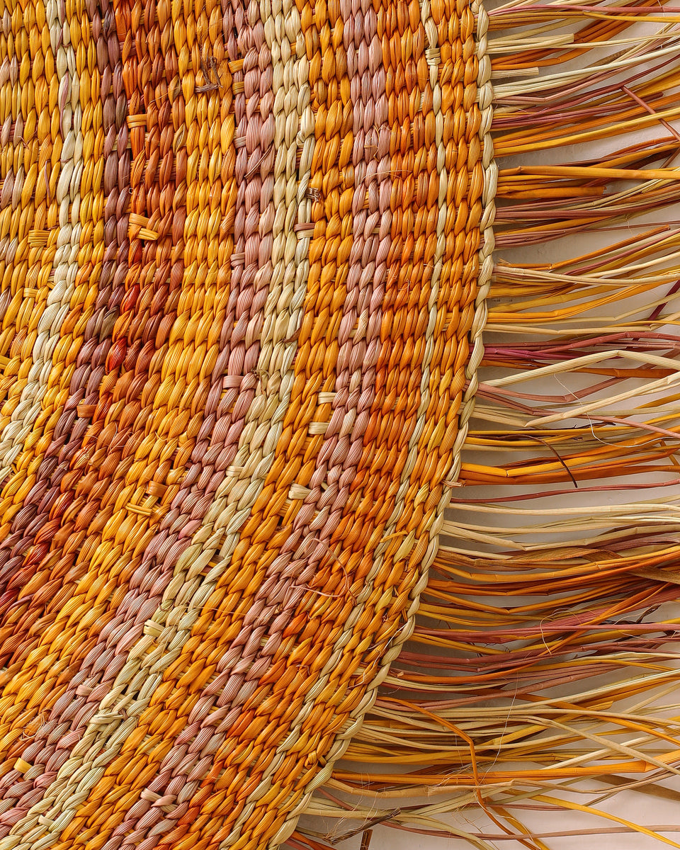 Aboriginal Artwork by Jennifer Prudence, Woven Mat, 130cm