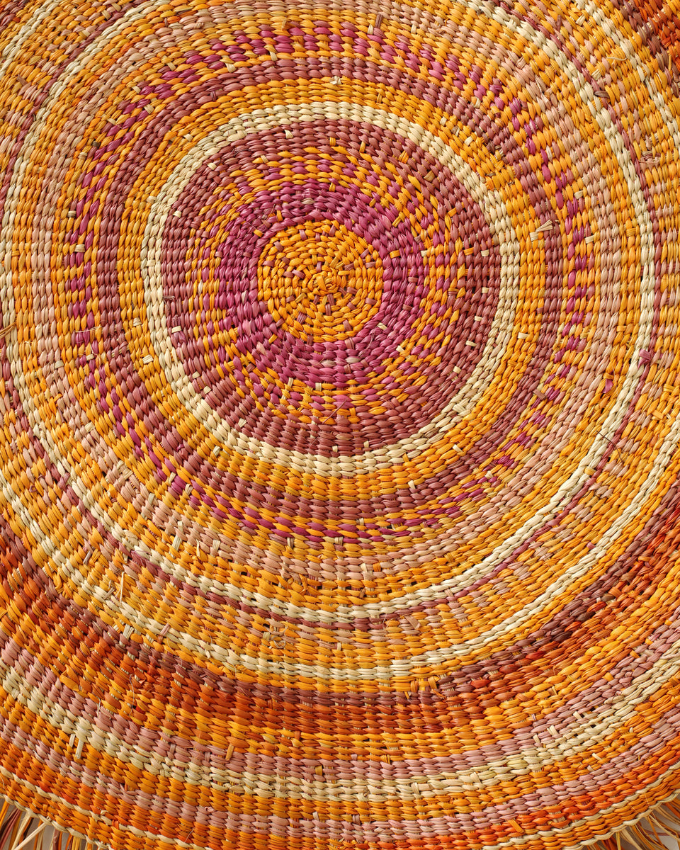 Aboriginal Artwork by Jennifer Prudence, Woven Mat, 130cm