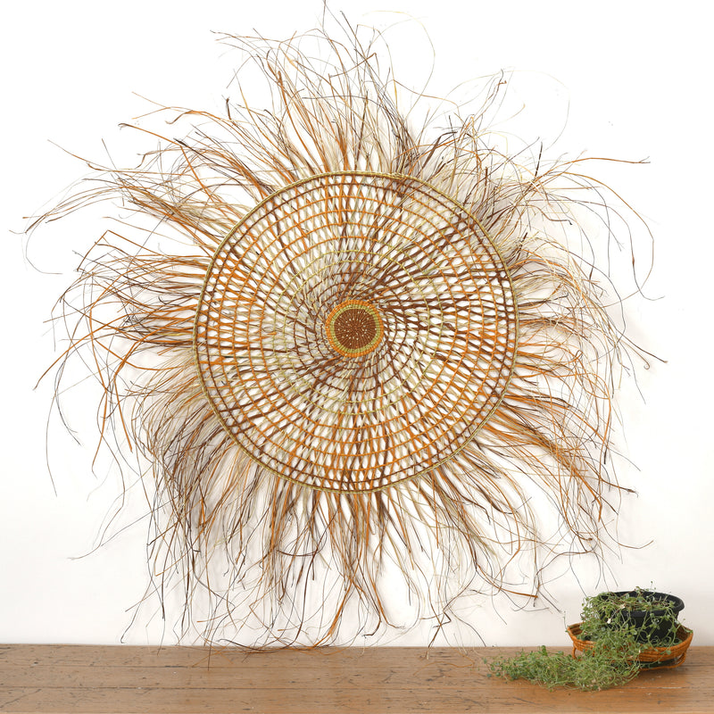 Aboriginal Artwork by Jennifer Prudence, Woven Mat, 130cm