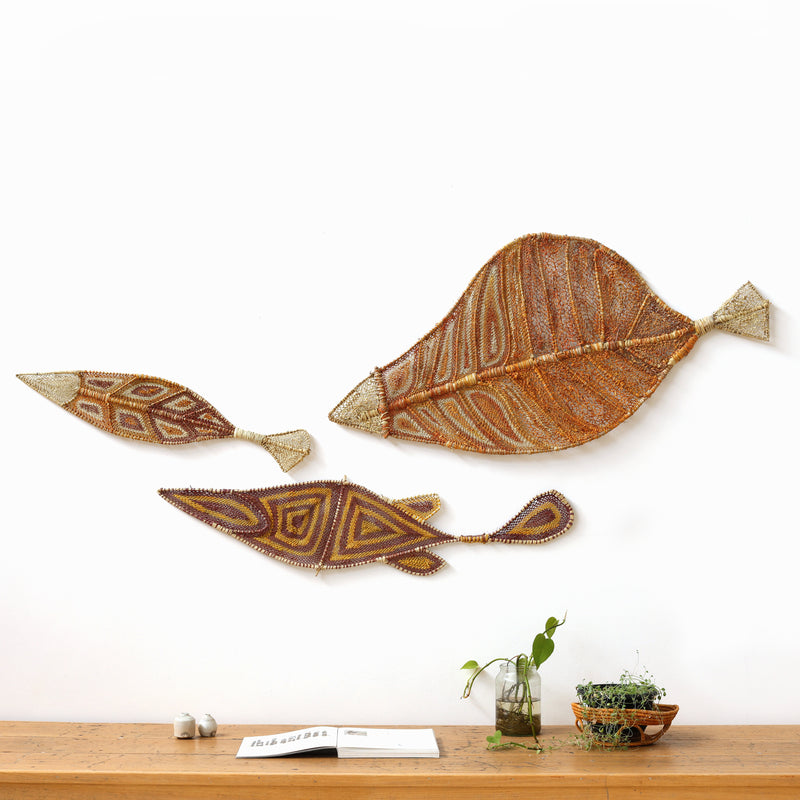 Aboriginal Artwork by Jennifer Prudence, Dorothy Bunibuni, Serena Gubuyani, School of Fish