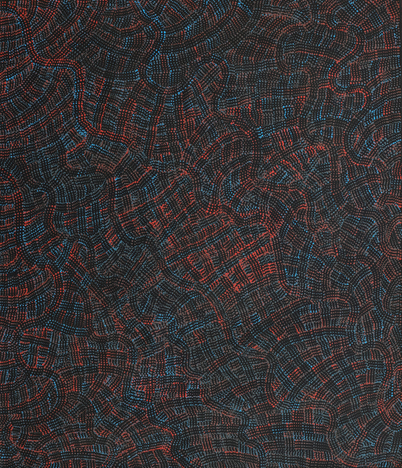 Aboriginal Artwork by Jennifer Mintaya Connelly Ward, Kungkarangkalpa (Seven Sisters Story), 107x91cm