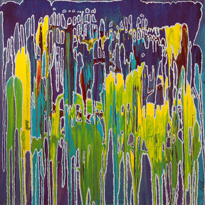 Aboriginal Artwork by Jennifer Mintaya Connelly Ward, Kungkarangkalpa (Seven Sisters Story), 66x66cm