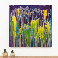 Aboriginal Artwork by Jennifer Mintaya Connelly Ward, Kungkarangkalpa (Seven Sisters Story), 66x66cm