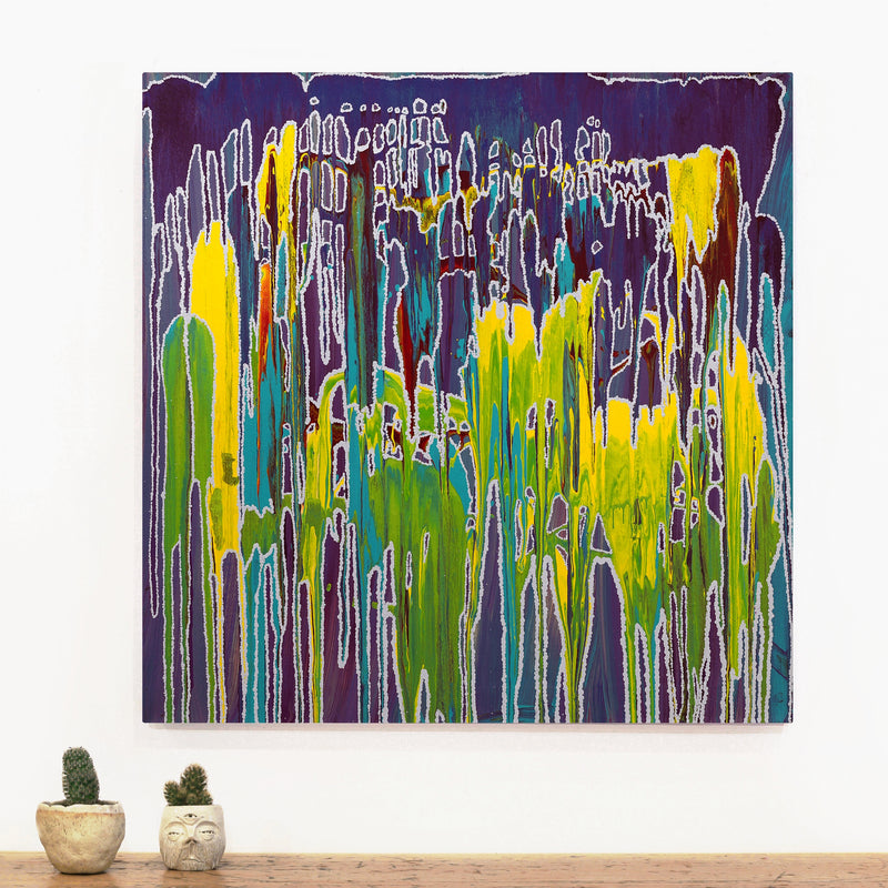 Aboriginal Artwork by Jennifer Mintaya Connelly Ward, Kungkarangkalpa (Seven Sisters Story), 66x66cm