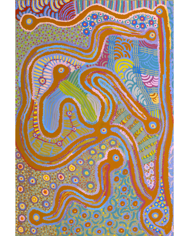 Aboriginal Artwork by Jennifer Mintaya Connelly Ward, Kungkarangkalpa (Seven Sisters Story), 91x61cm