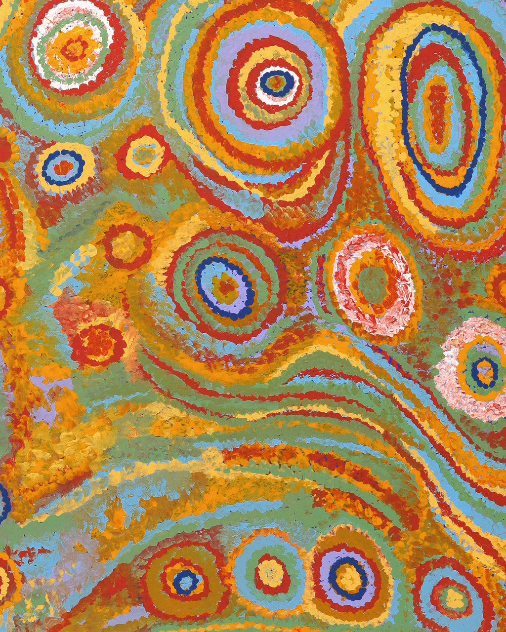 Aboriginal Artwork by Jennifer Mintaya Connelly Ward, Kungkarangkalpa (Seven Sisters Story), 91x76cm